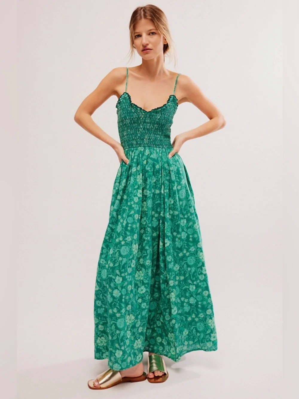 green maxi dress free people | Dresses | Free People Sweet Nothings In Forest Combo Medium emerald green evening dress